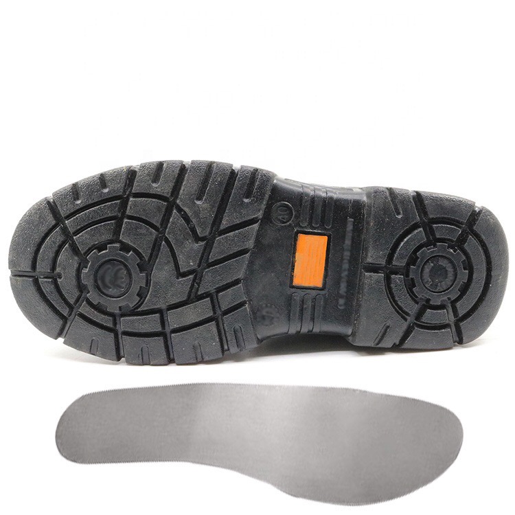  Industrial leather anti-puncture wear-resistant oil-resistant footwear with steel toe
