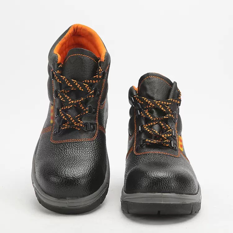 Industrial leather anti-puncture wear-resistant oil-resistant footwear with steel toe